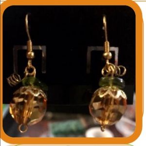 Golden harvest pumpkin earrings